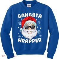 Gangsta Wrapper Santa Gangster Wrapper Funny Christmas Kids Sweatshirt thumb 0