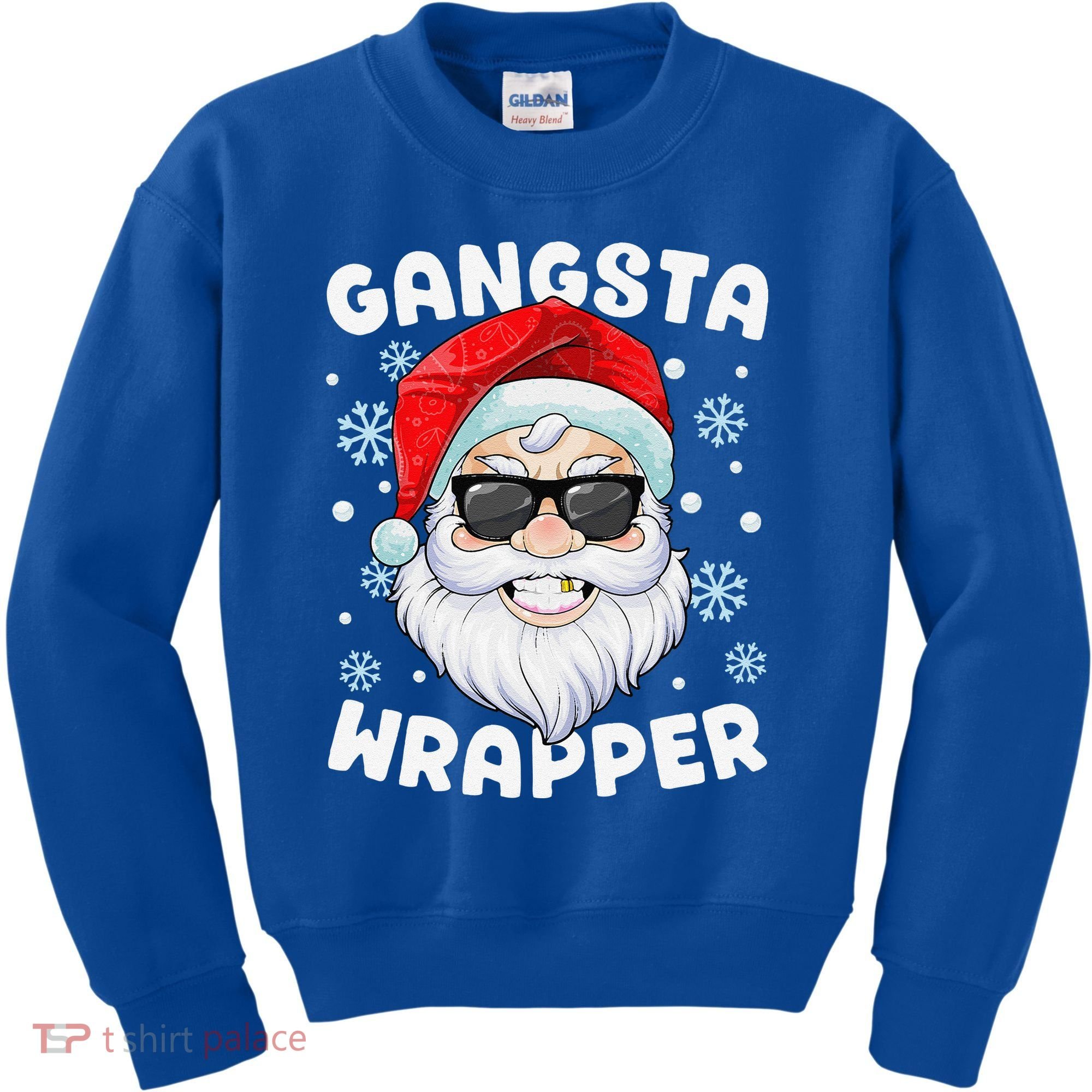 Gangsta Wrapper Santa Gangster Wrapper Funny Christmas Kids Sweatshirt