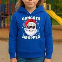 Gangsta Wrapper Santa Gangster Wrapper Funny Christmas Kids Hoodie thumb 3