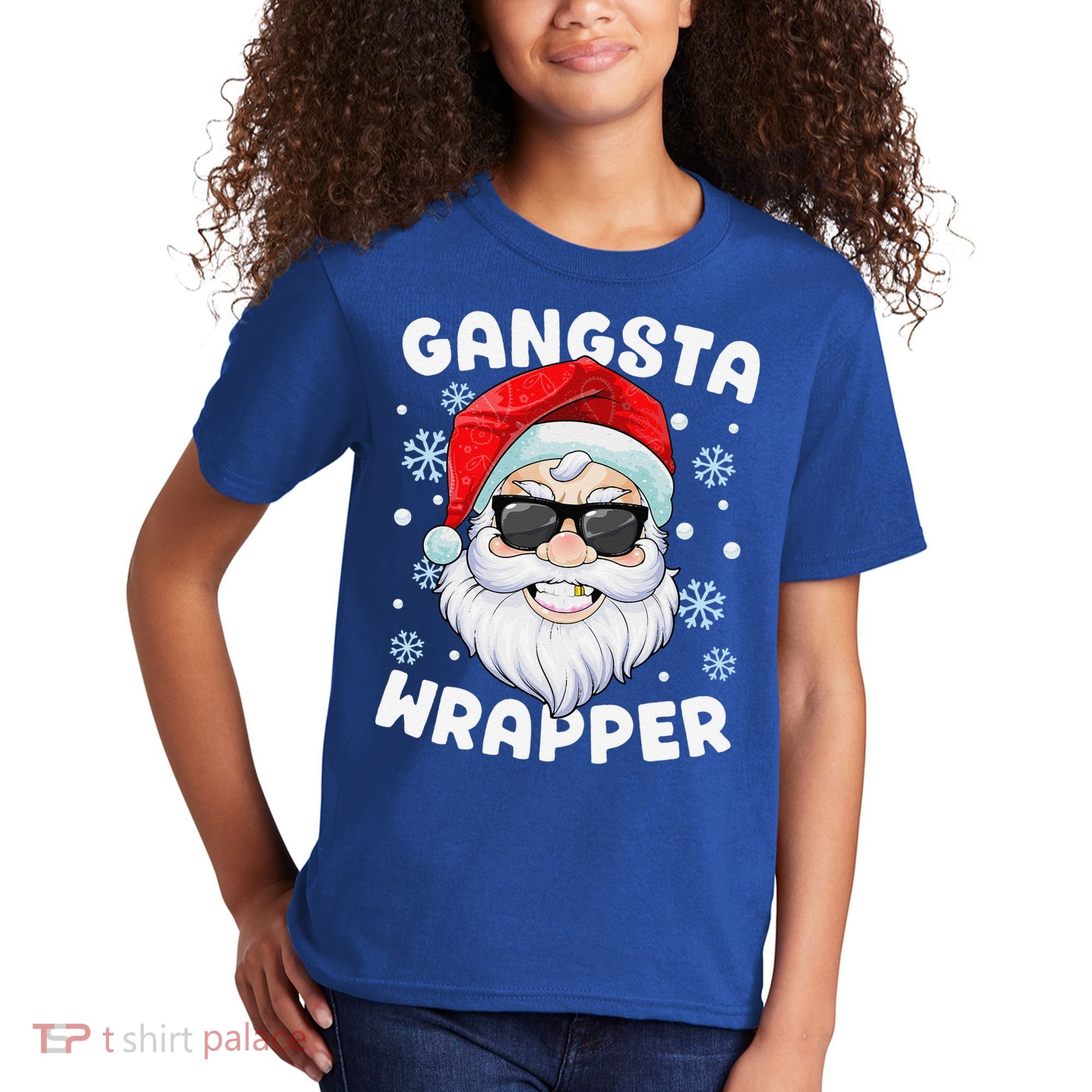 Gangsta Wrapper Santa Gangster Wrapper Funny Christmas Kids T-Shirt
