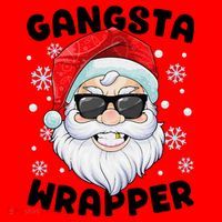 Gangsta Wrapper Santa Gangster Wrapper Funny Christmas Santa Hat thumb 1