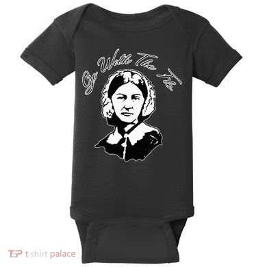 Go With The Flo Florence Nightingale Funny Nurse Baby Bodysuit