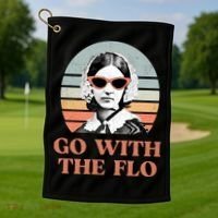 Go With The Flo Funny Nursing Golf Towel thumb 1