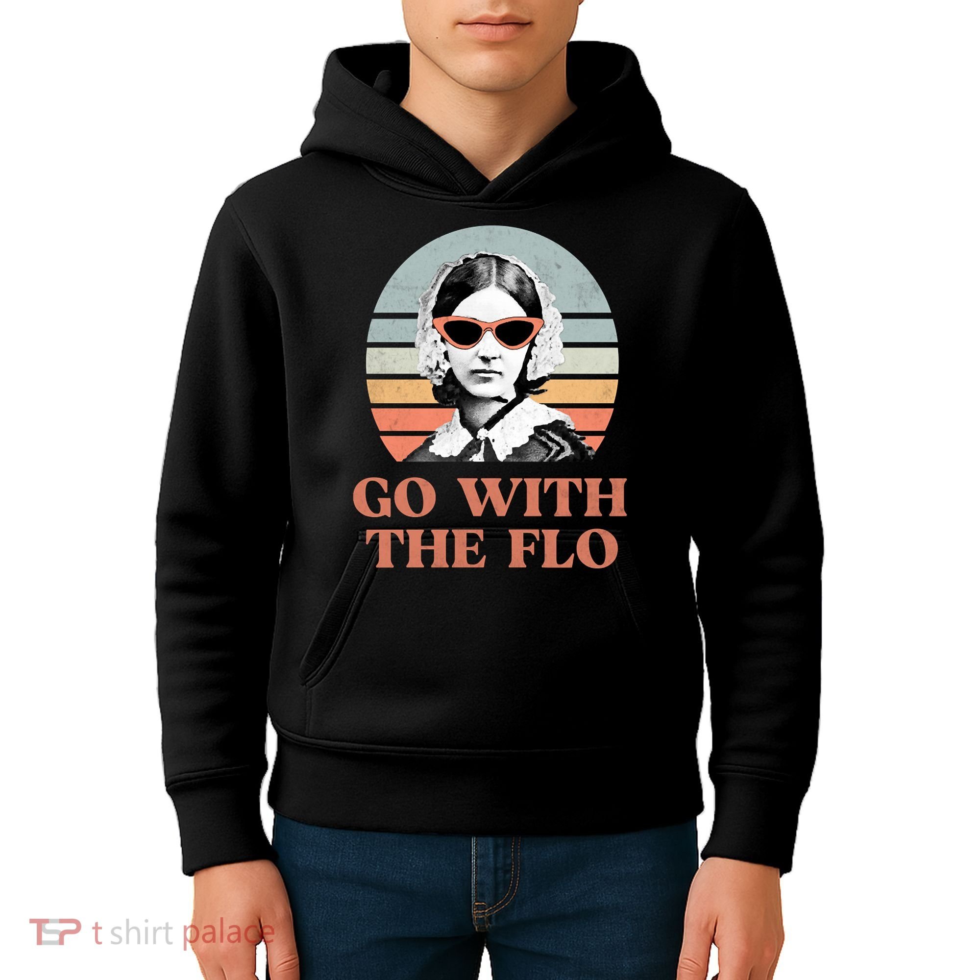 Go With The Flo Funny Nursing Kids Hoodie