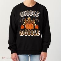 Gooble Wobble Turkey Thanksgiving Holiday Cheetah Women's Sweatshirt thumb 0
