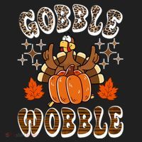 Gooble Wobble Turkey Thanksgiving Holiday Cheetah Women's Sweatshirt thumb 2