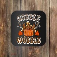 Gooble Wobble Turkey Thanksgiving Holiday Cheetah Coaster thumb 0