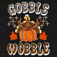 Gooble Wobble Turkey Thanksgiving Holiday Cheetah Coaster thumb 2