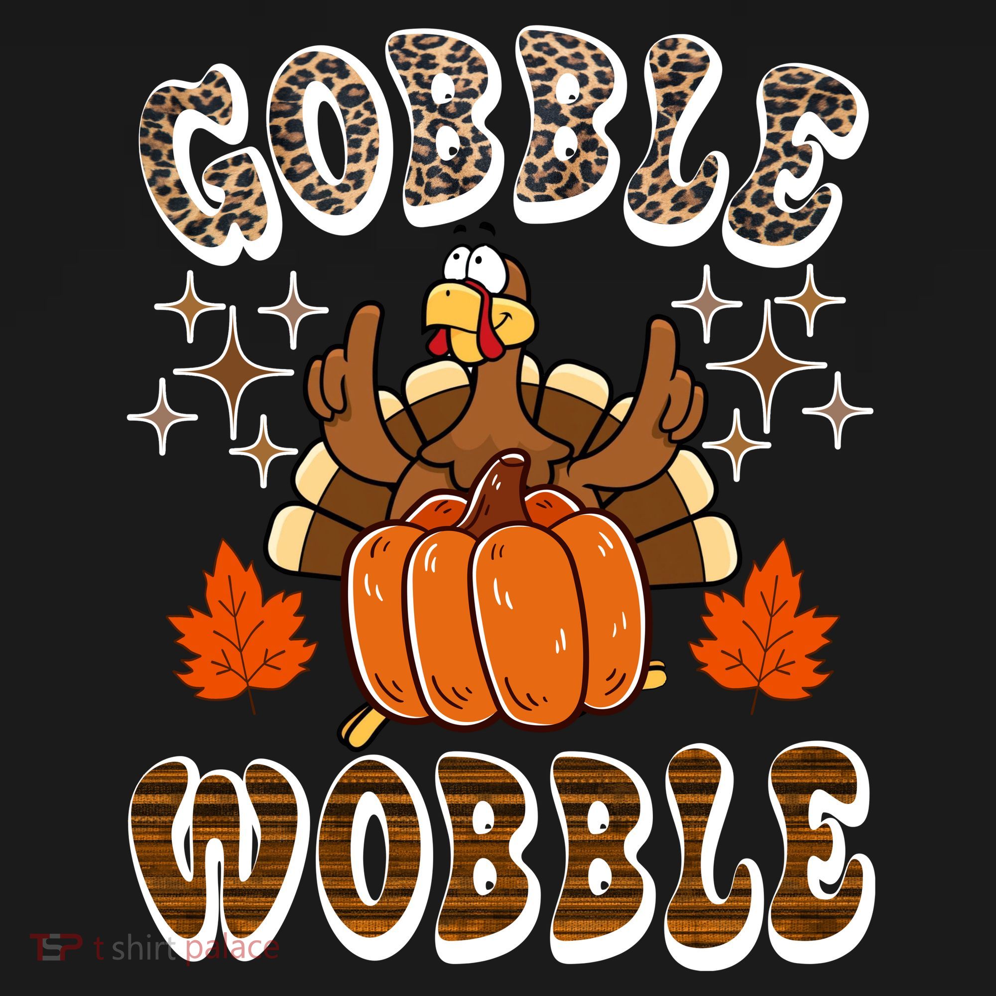 Gooble Wobble Turkey Thanksgiving Holiday Cheetah Coaster