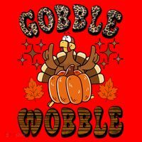 Gooble Wobble Turkey Thanksgiving Holiday Cheetah Santa Hat thumb 1