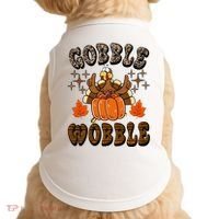 Gooble Wobble Turkey Thanksgiving Holiday Cheetah Doggie Tank thumb 0