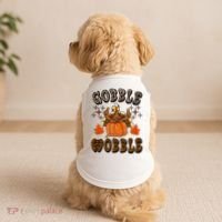 Gooble Wobble Turkey Thanksgiving Holiday Cheetah Doggie Tank thumb 2