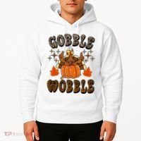 Gooble Wobble Turkey Thanksgiving Holiday Cheetah Hoodie thumb 2