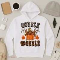 Gooble Wobble Turkey Thanksgiving Holiday Cheetah Hoodie thumb 3