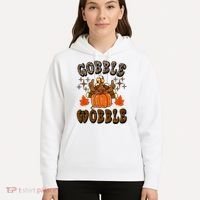 Gooble Wobble Turkey Thanksgiving Holiday Cheetah Hoodie thumb 5