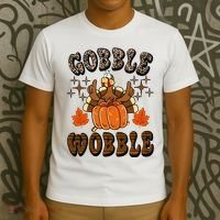Gooble Wobble Turkey Thanksgiving Holiday Cheetah T-Shirt thumb 3
