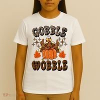 Gooble Wobble Turkey Thanksgiving Holiday Cheetah T-Shirt thumb 4