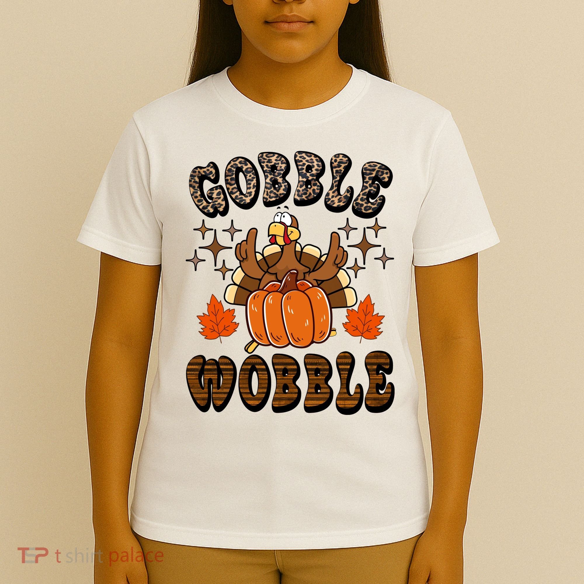 Gooble Wobble Turkey Thanksgiving Holiday Cheetah T-Shirt