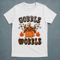 Gooble Wobble Turkey Thanksgiving Holiday Cheetah T-Shirt thumb 5
