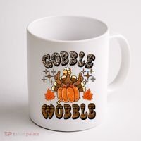 Gooble Wobble Turkey Thanksgiving Holiday Cheetah Coffee Mug thumb 1