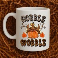 Gooble Wobble Turkey Thanksgiving Holiday Cheetah Coffee Mug thumb 2