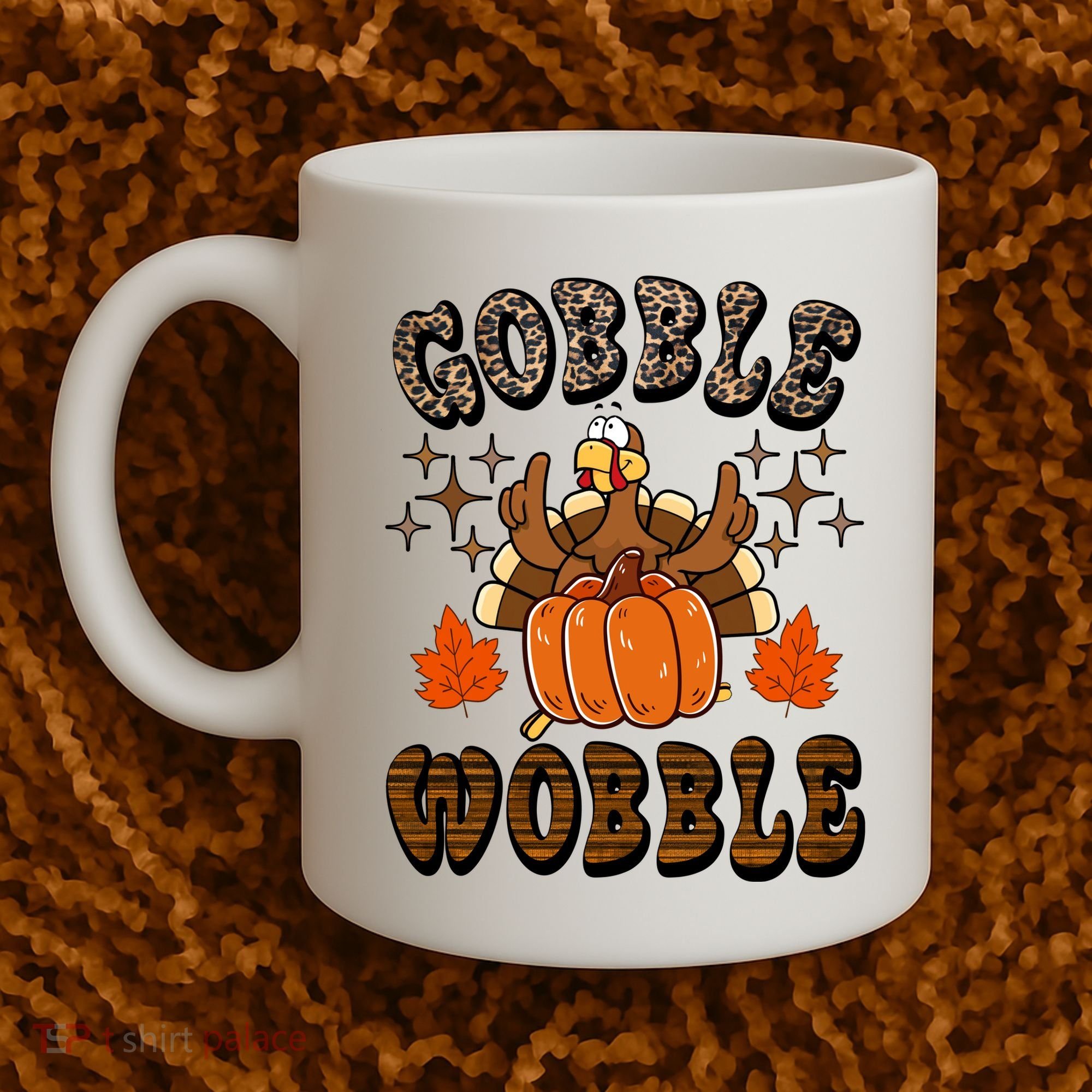Gooble Wobble Turkey Thanksgiving Holiday Cheetah Coffee Mug