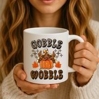 Gooble Wobble Turkey Thanksgiving Holiday Cheetah Coffee Mug thumb 3