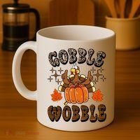 Gooble Wobble Turkey Thanksgiving Holiday Cheetah Coffee Mug thumb 4