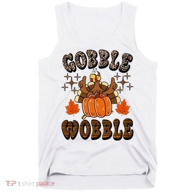 Gooble Wobble Turkey Thanksgiving Holiday Cheetah Tank Top