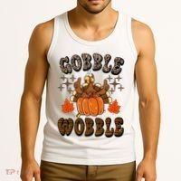 Gooble Wobble Turkey Thanksgiving Holiday Cheetah Tank Top thumb 3