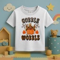 Gooble Wobble Turkey Thanksgiving Holiday Cheetah Toddler T-Shirt thumb 3