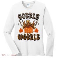 Gooble Wobble Turkey Thanksgiving Holiday Cheetah Women's Long Sleeve Shirt thumb 0