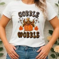 Gooble Wobble Turkey Thanksgiving Holiday Cheetah Women's T-Shirt thumb 2