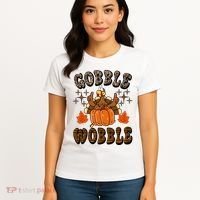 Gooble Wobble Turkey Thanksgiving Holiday Cheetah Women's T-Shirt thumb 4