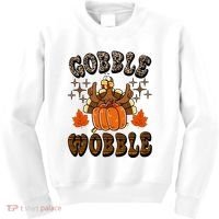 Gooble Wobble Turkey Thanksgiving Holiday Cheetah Kids Sweatshirt thumb 0