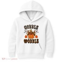 Gooble Wobble Turkey Thanksgiving Holiday Cheetah Kids Hoodie thumb 0