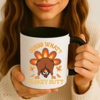 Guess What Turkey Butt Funny Thanksgiving Coffee Mug thumb 3