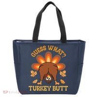 Guess What Turkey Butt Funny Thanksgiving Tote Bag thumb 0