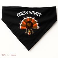Guess What Turkey Butt Funny Thanksgiving Joke Gift USA-Made Doggie Bandana thumb 0