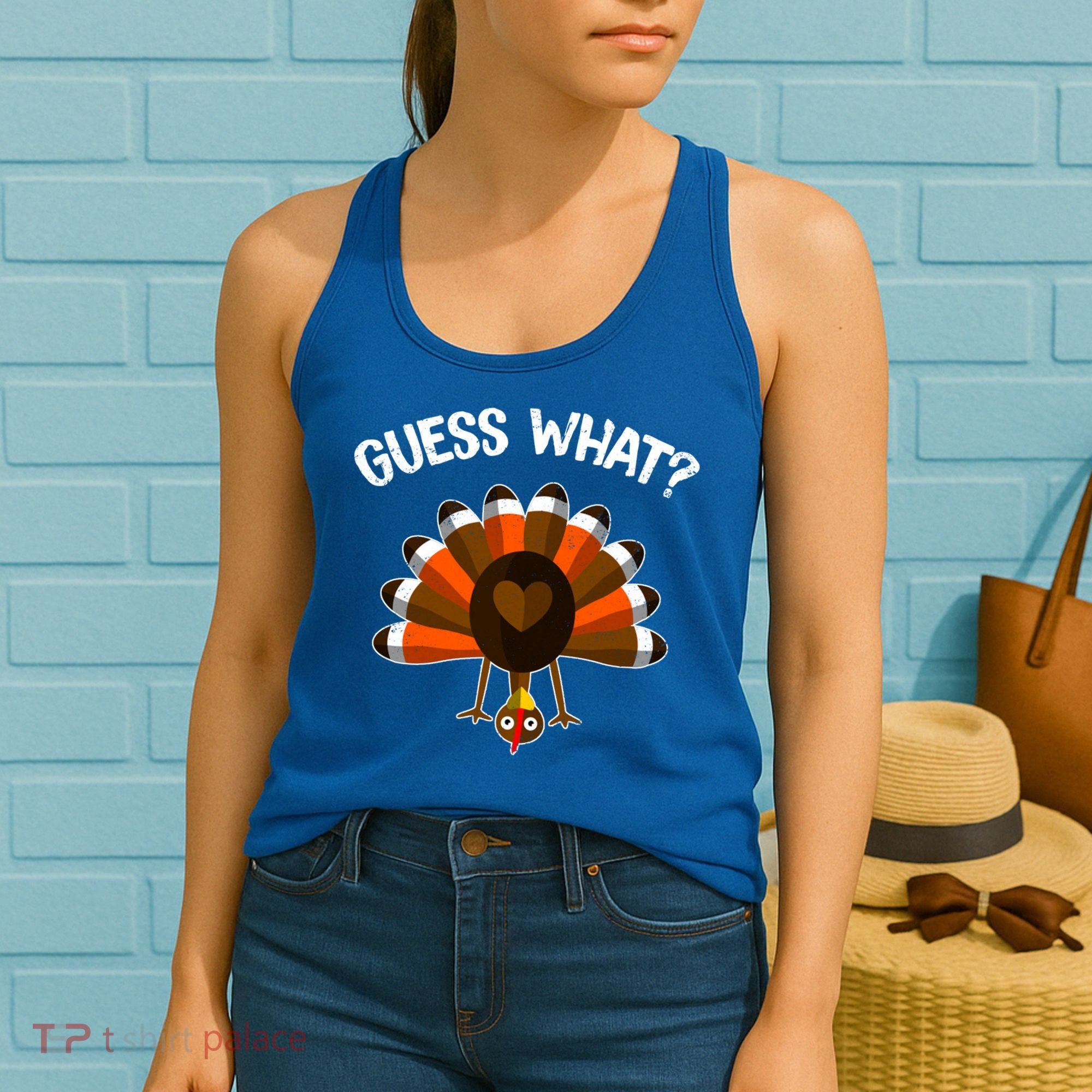Guess What Turkey Butt Funny Thanksgiving Joke Gift Women's Tank Top