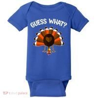 Guess What Turkey Butt Funny Thanksgiving Joke Gift Baby Bodysuit thumb 0