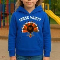 Guess What Turkey Butt Funny Thanksgiving Joke Gift Kids Hoodie thumb 3