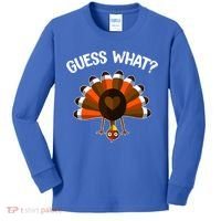 Guess What Turkey Butt Funny Thanksgiving Joke Gift Kids Long Sleeve Shirt thumb 0