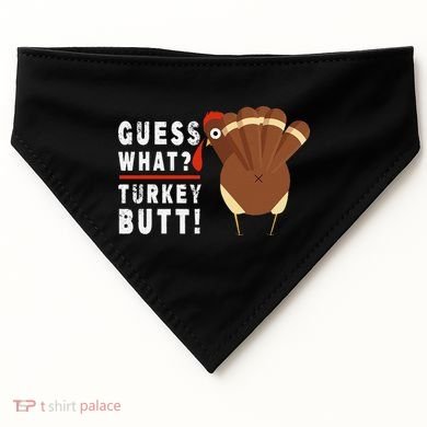 Guess What Turkey Pilgrim Funny Thanksgiving USA-Made Doggie Bandana