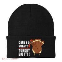 Guess What Turkey Pilgrim Funny Thanksgiving Beanie thumb 0
