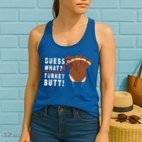 Guess What Turkey Pilgrim Funny Thanksgiving Women's Tank Top thumb 2