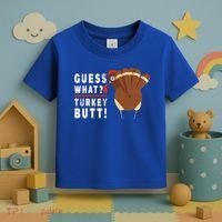 Guess What Turkey Pilgrim Funny Thanksgiving Toddler T-Shirt thumb 3