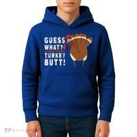 Guess What Turkey Pilgrim Funny Thanksgiving Kids Hoodie thumb 4
