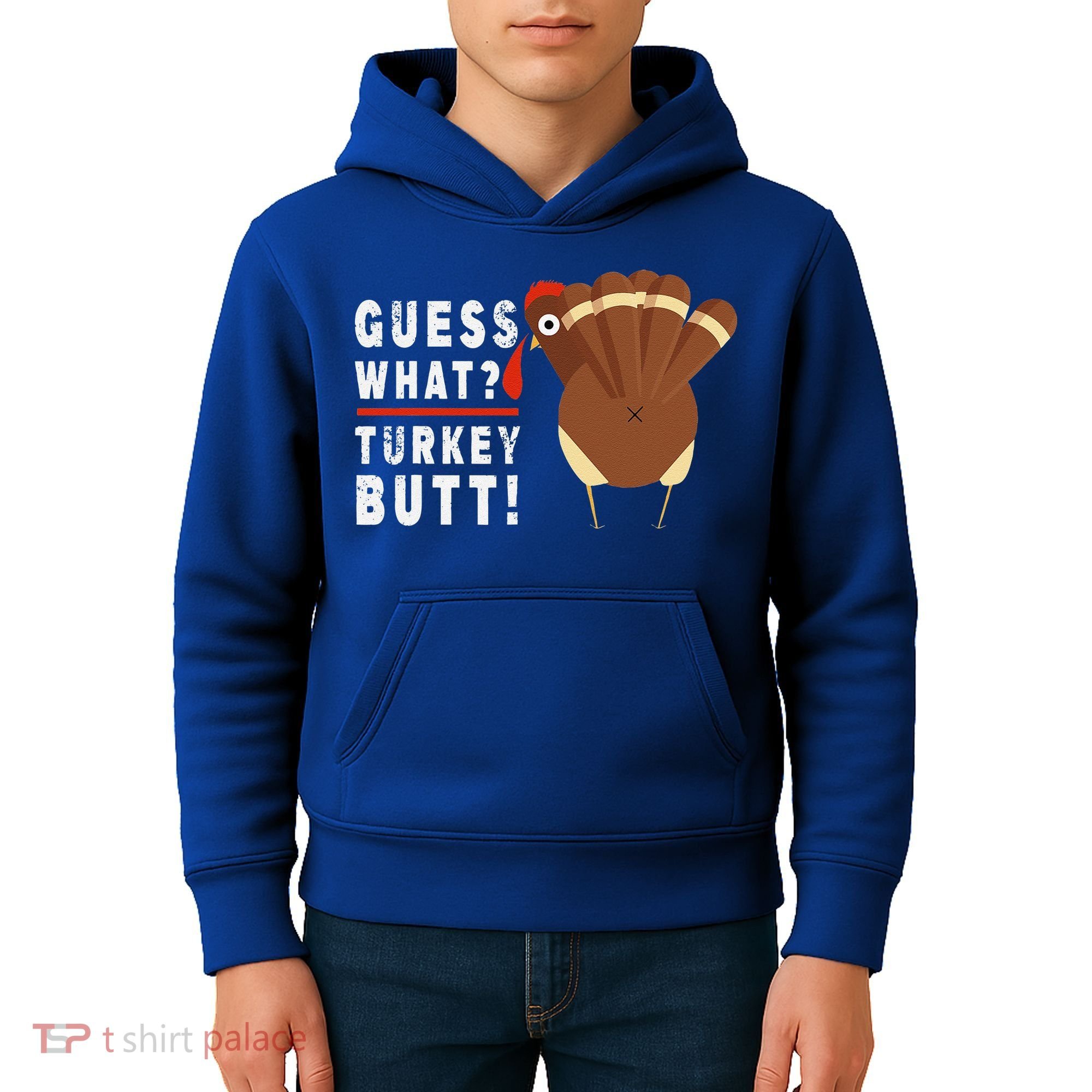 Guess What Turkey Pilgrim Funny Thanksgiving Kids Hoodie
