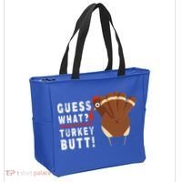 Guess What Turkey Pilgrim Funny Thanksgiving Tote Bag thumb 2
